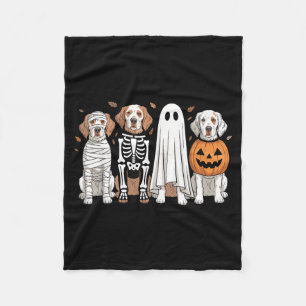 Spooky Ghost English Setter Pumpkin Halloween Dog Fleece Blanket