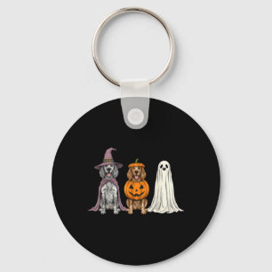 Spooky Ghost English Setter Pumpkin Halloween Dog Key Ring