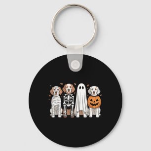 Spooky Ghost English Setter Pumpkin Halloween Dog Key Ring