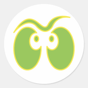 spooky ghost eyes classic round sticker