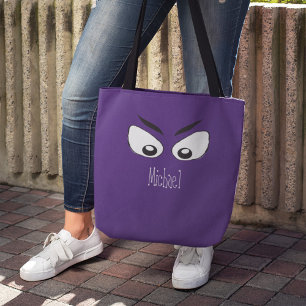 Spooky Ghost Eyes Purple Halloween Personalised Tote Bag