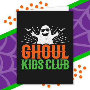 Spooky Ghost Ghoul Kids Club Funny Halloween Card