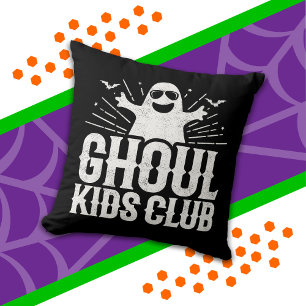 Spooky Ghost Ghoul Kids Club Funny Halloween Cushion
