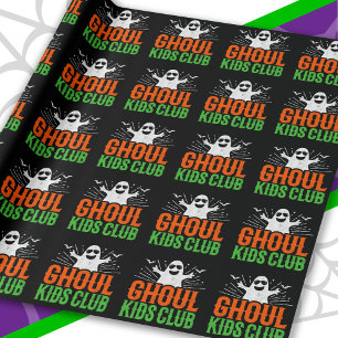 Spooky Ghost Ghoul Kids Club Funny Halloween Wrapping Paper