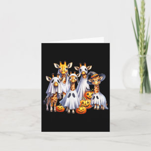 Spooky Ghost Giraffe Halloween Funny African Anima Card