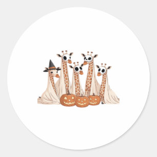 Spooky Ghost Giraffe Halloween Funny African Anima Classic Round Sticker