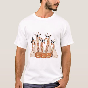Spooky Ghost Giraffe Halloween Funny African Anima T-Shirt