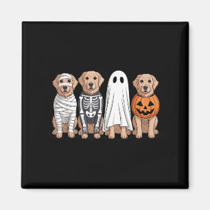 Spooky Ghost Golden Retriever Pumpkin Halloween Magnet