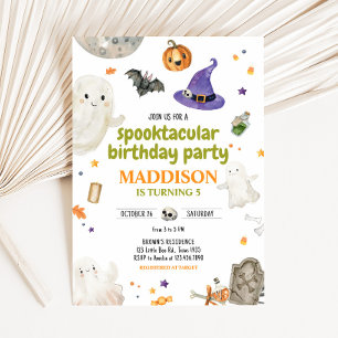 Spooky Ghost Halloween Birthday Party Invitation