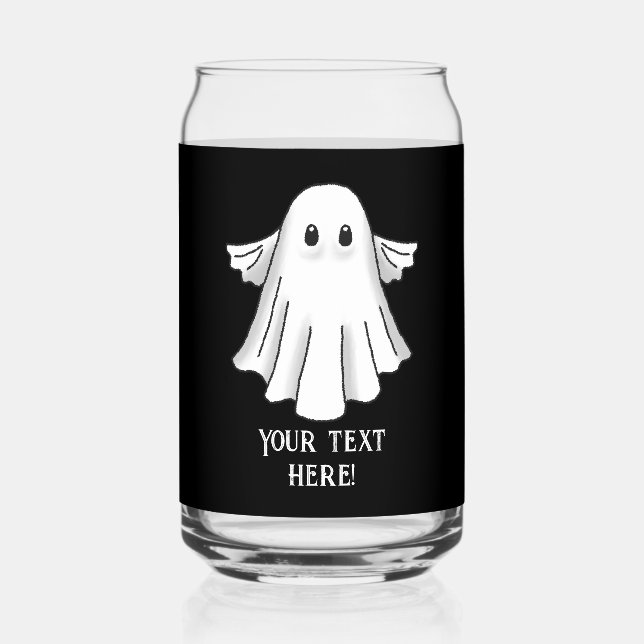 Spooky Ghost Halloween Can Glass (Front)