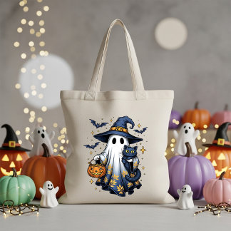 Spooky Ghost Halloween Candy Tote Bag Halloween