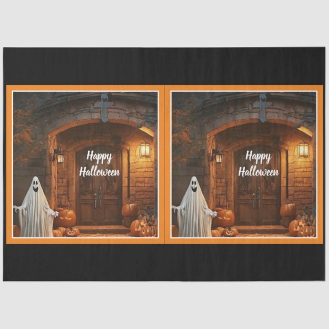 Spooky Ghost Halloween Collection Tissue Paper (Front)