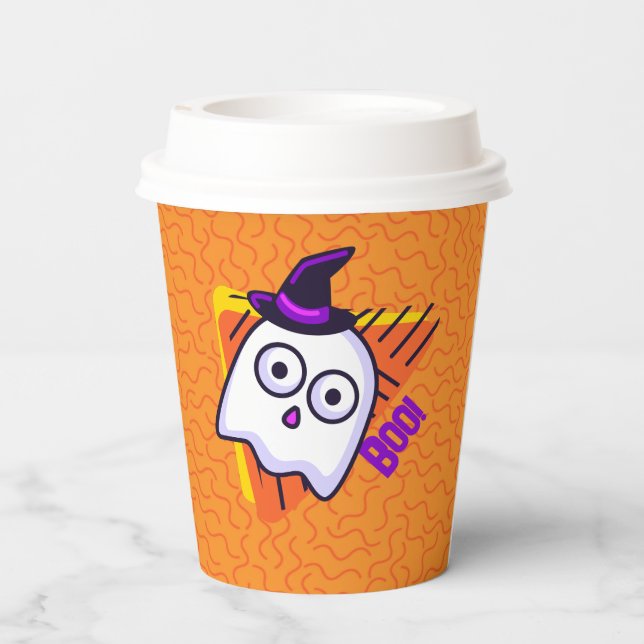 Spooky Ghost Halloween Cups - orange (Back)