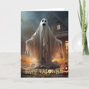Spooky Ghost Halloween Holiday Card