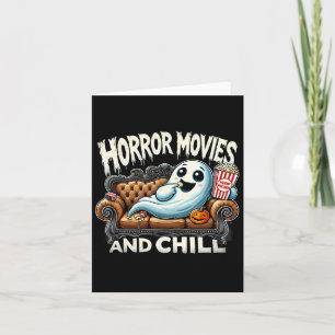 Spooky Ghost Halloween Horror Movies And Chill Mov Card