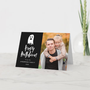 Spooky Ghost Halloween Photo Greeting Card