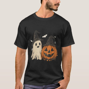 Spooky Ghost Halloween Preppy Floral Pumpkin Spook T-Shirt