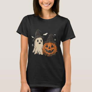 Spooky Ghost Halloween Preppy Floral Pumpkin Spook T-Shirt