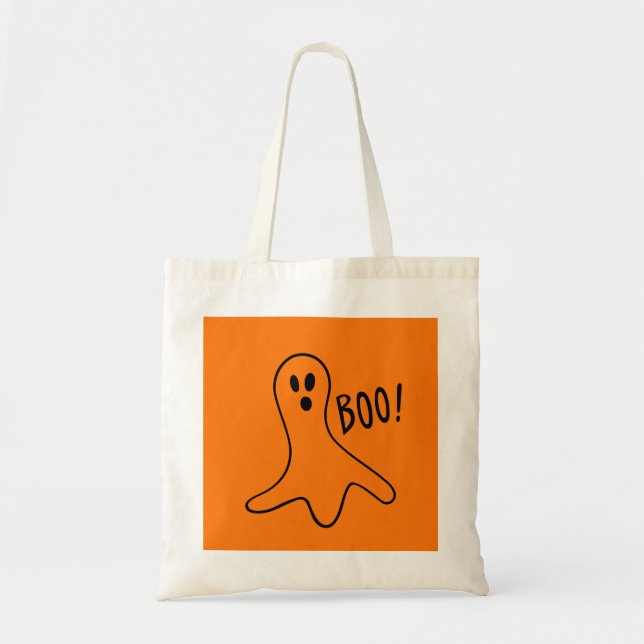 Spooky Ghost Halloween Trick or Treat 4Timmy Tote Bag (Front)