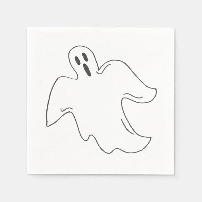 Spooky Ghost Happy Halloween Trick or Treat Design Napkin (Front)
