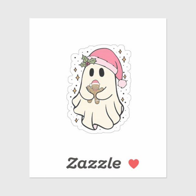 Spooky Ghost Holding a Gingerbread Christmas (Sheet)
