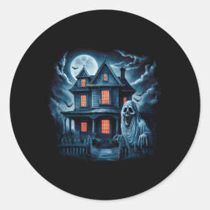 Spooky Ghost House Dark Horror Halloween Costume Classic Round Sticker