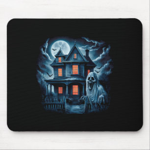 Spooky Ghost House Dark Horror Halloween Costume Mouse Pad
