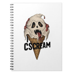 Spooky Ghost Ice Cream "I CSCREAM" Notebook