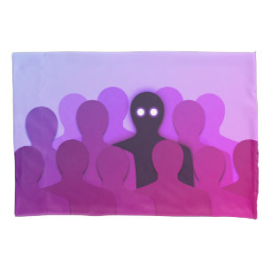 Spooky Ghost In People Crowd Horror Art Pillowcase