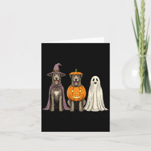 Spooky Ghost Irish Wolfhound Pumpkin Halloween Dog Card