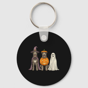Spooky Ghost Irish Wolfhound Pumpkin Halloween Dog Key Ring