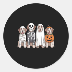 Spooky Ghost Italian Spinone Pumpkin Halloween Dog Classic Round Sticker