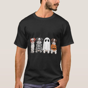 Spooky Ghost Japanese Chin Pumpkin Halloween Dog T-Shirt