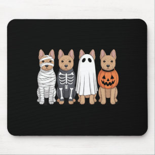 Spooky Ghost Korean Jindo Pumpkin Halloween Dog Mouse Pad