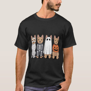 Spooky Ghost Korean Jindo Pumpkin Halloween Dog T-Shirt