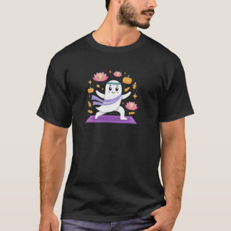 Spooky Ghost Meditating Pose For Yoga Lovers Hallo T-Shirt