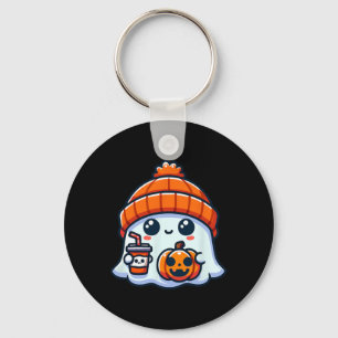 Spooky Ghost Mens Halloween Key Ring