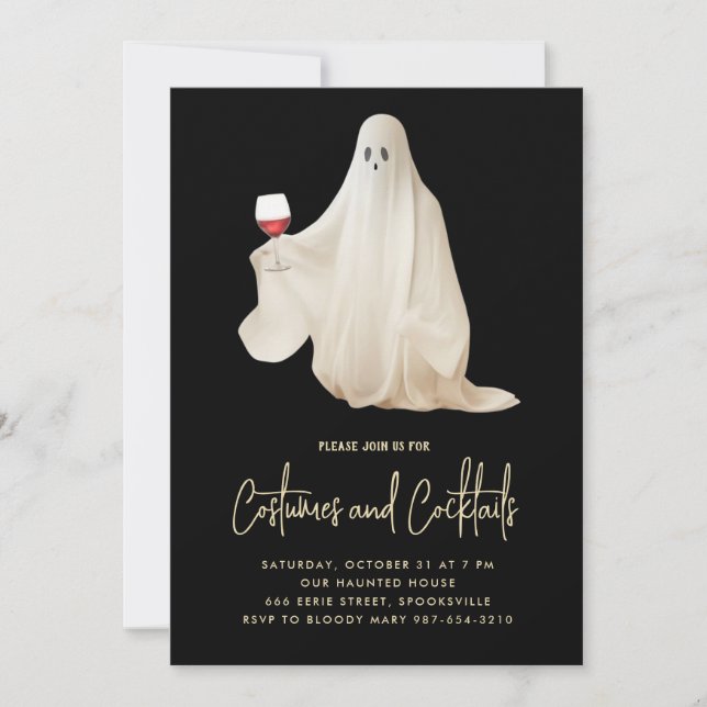 Spooky Ghost Party Halloween Invitation (Front)