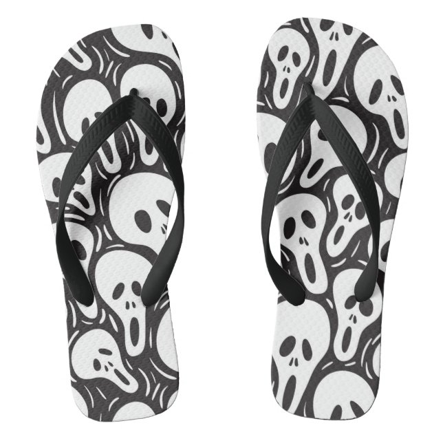 Spooky Ghost Pattern Thongs (Footbed)