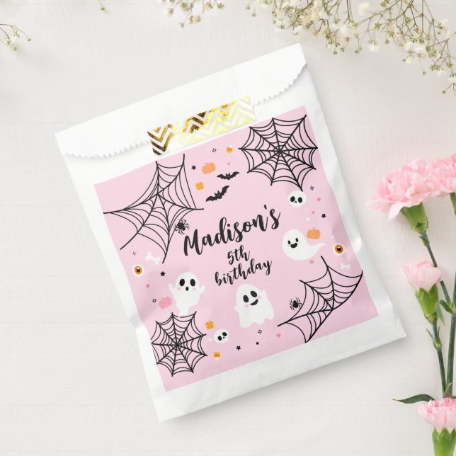 Spooky Ghost Pink Halloween Favour Bag (Sealed)