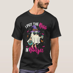 Spooky Ghost Pink I Put The Boo in Boujee Boo-Jie T-Shirt
