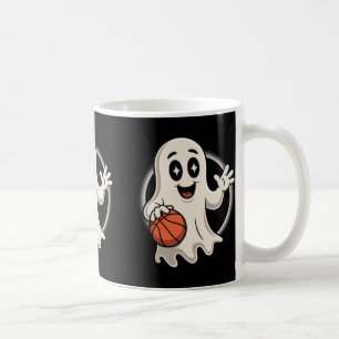 Spooky Ghost Playing Sketll Retro Halloween Costum Coffee Mug