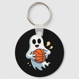 Spooky Ghost Playing Sketll Retro Halloween Costum Key Ring