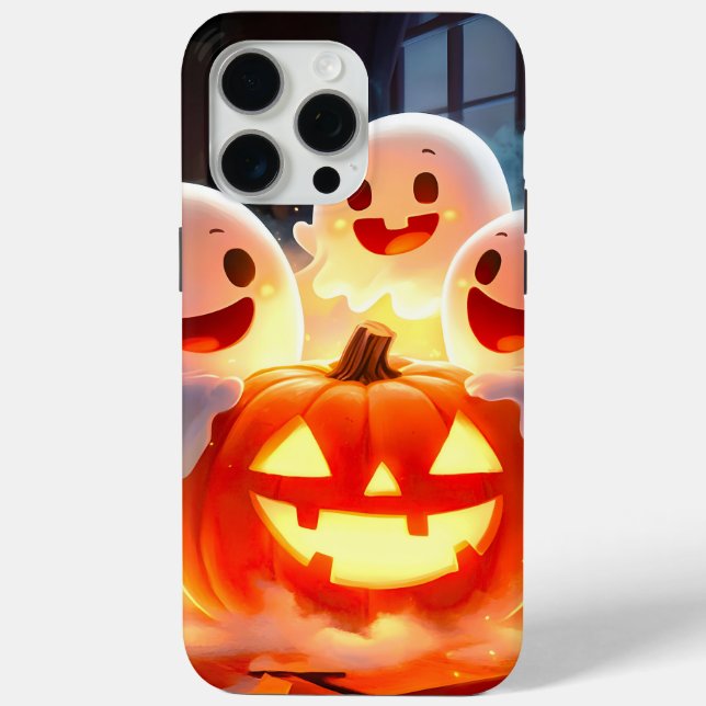 Spooky Ghost Pumpkin Party Glow Case-Mate iPhone Case (Back)