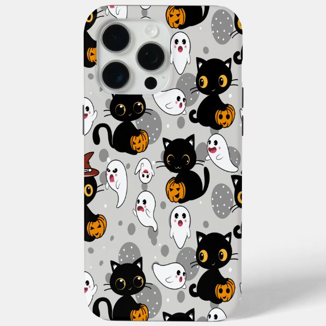 Spooky Ghost Pumpkin Paws Case-Mate iPhone Case (Back)