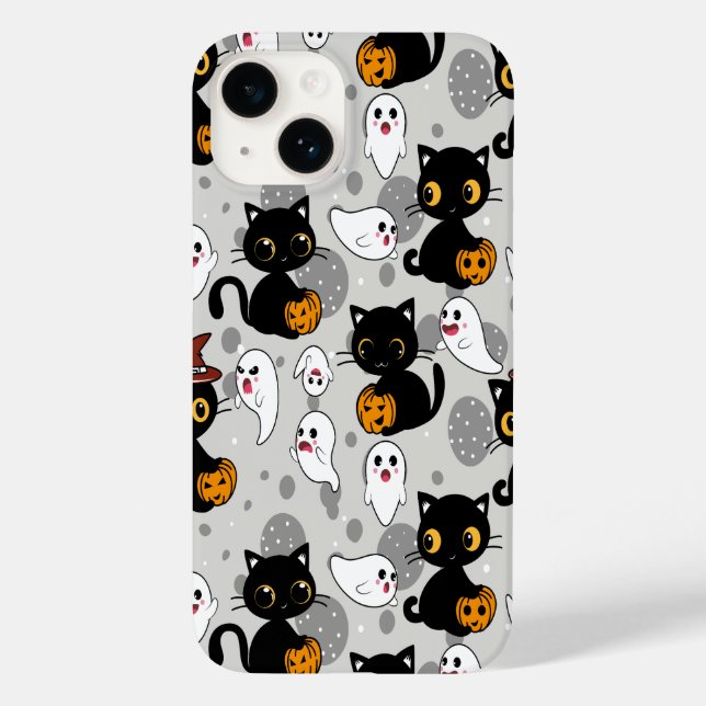 Spooky Ghost Pumpkin Paws Case-Mate iPhone Case (Back)