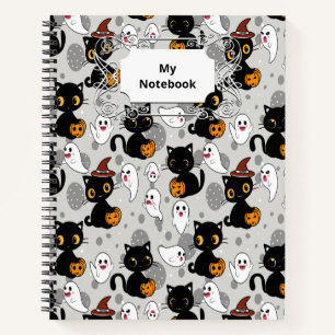 Spooky Ghost Pumpkin Paws Notebook