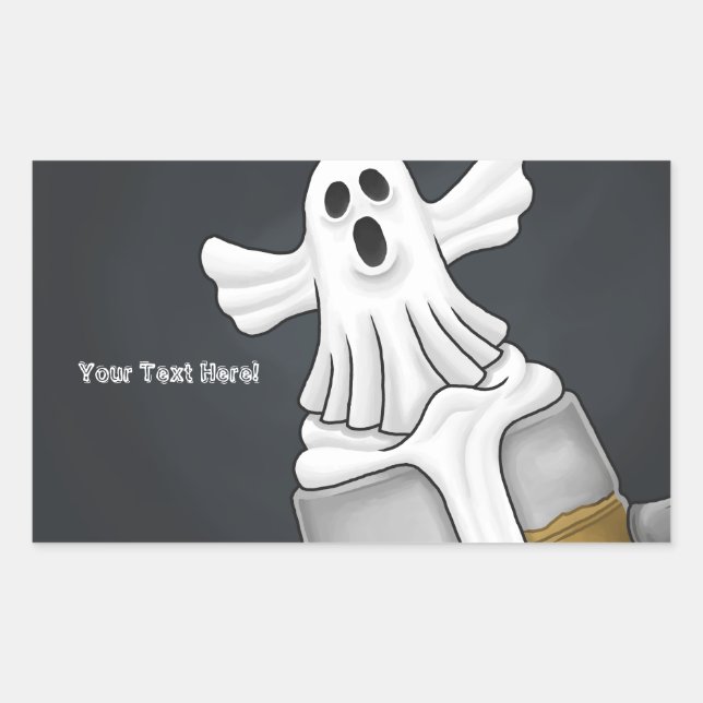 Spooky Ghost  Rectangular Sticker (Front)