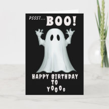 Spooky ghost retro black halloween Birthday