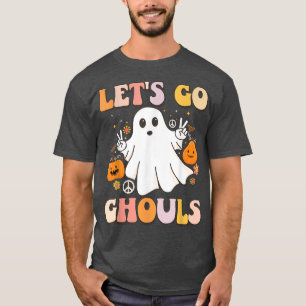 Spooky ghost Retro Let's Go Ghouls Halloween ghost T-Shirt